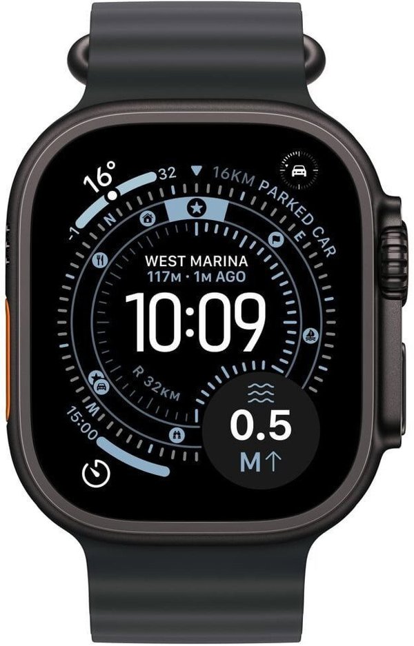 Apple Watch Ultra 3 GPS + Cellular 49mm Black Titanium Case with Black Ocean Band
