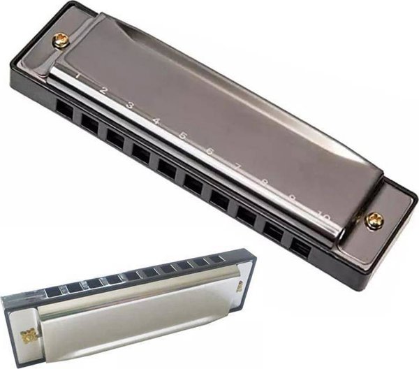 Aptel HARMONIJKA Μουσικό όργανο για αρχάριους Ασημένια φυσαρμόνικα AG753