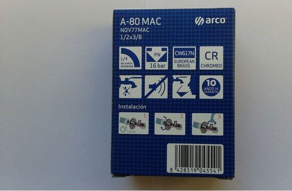 Γωνιακή βαλβίδα κατά της πέτρας Arco Nov Mac 1/2"x3/8" (NOV77MAC)