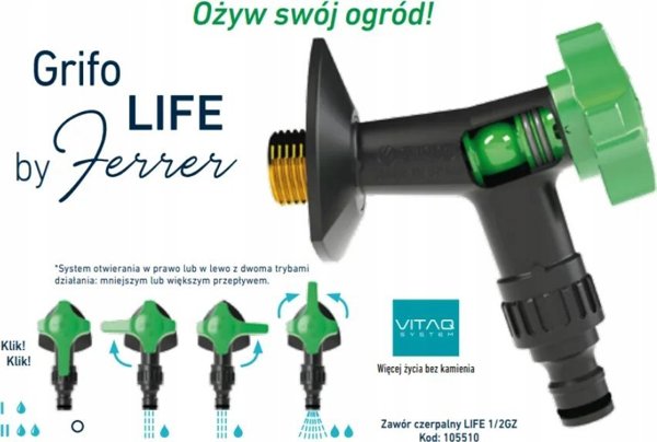 Arco Βαλβίδα βρύσης 1/2 Grifo Life 2-σταδίων ρύθμιση ροής αντι-ασβεστολιθική