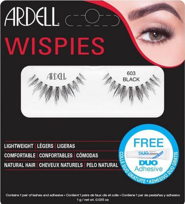 Ardell Ψεύτικες βλεφαρίδες Wispies 603 μαύρες + κόλλα Duo 1g