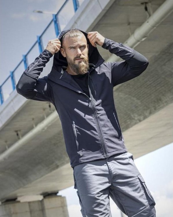 Ardon BREEFFIDRY STRETCH ARDON - ανδρικό πολύ ελαφρύ τζάκετ stretch, softshell, κουκούλα, ανακλαστικά - Σκούρο γκρι H5987 M