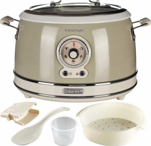 Ariete Vintage Ατμομάγειρας Τροφίμων 700W, 3.5L, Αντικολλητική Επιφάνεια, Μπεζ