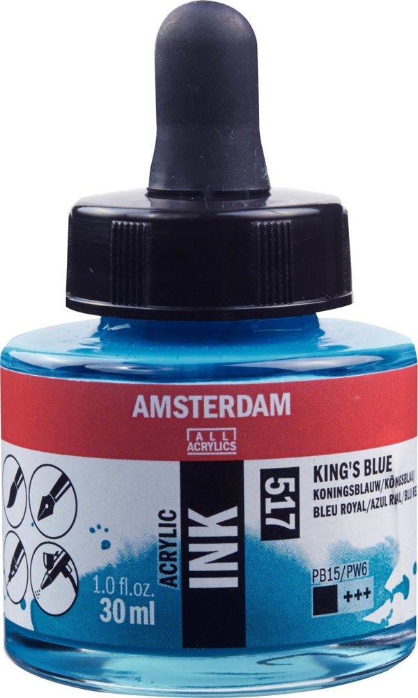 Artequipment Amsterdam Ακρυλικό Μελάνι Μπουκάλι King's Blue 517