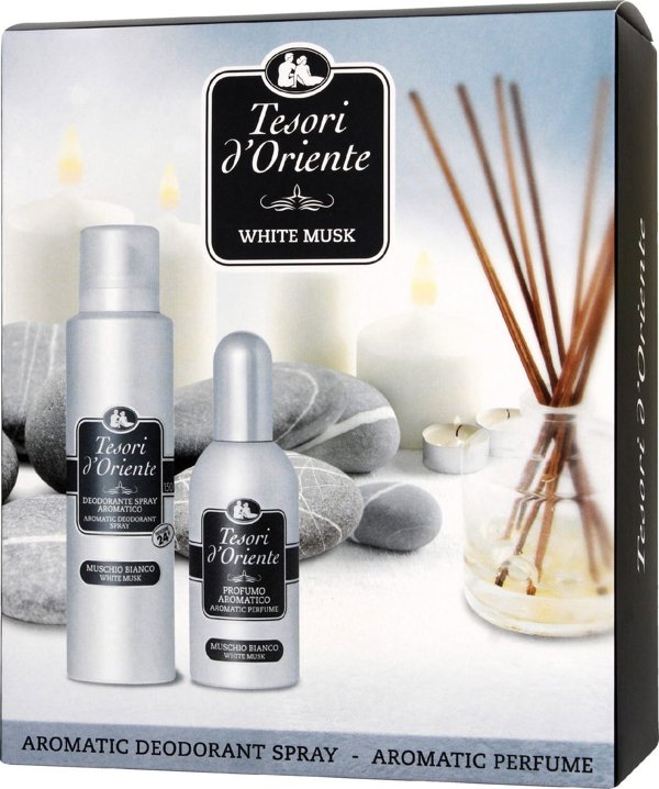 ART.ROZNE TESORI d`Oriente Zestaw prezentowy White Musk (Woda perfumowana 100 ml+ Dezodorant w sprayu 150 ml) 1 op. - 2 szt.