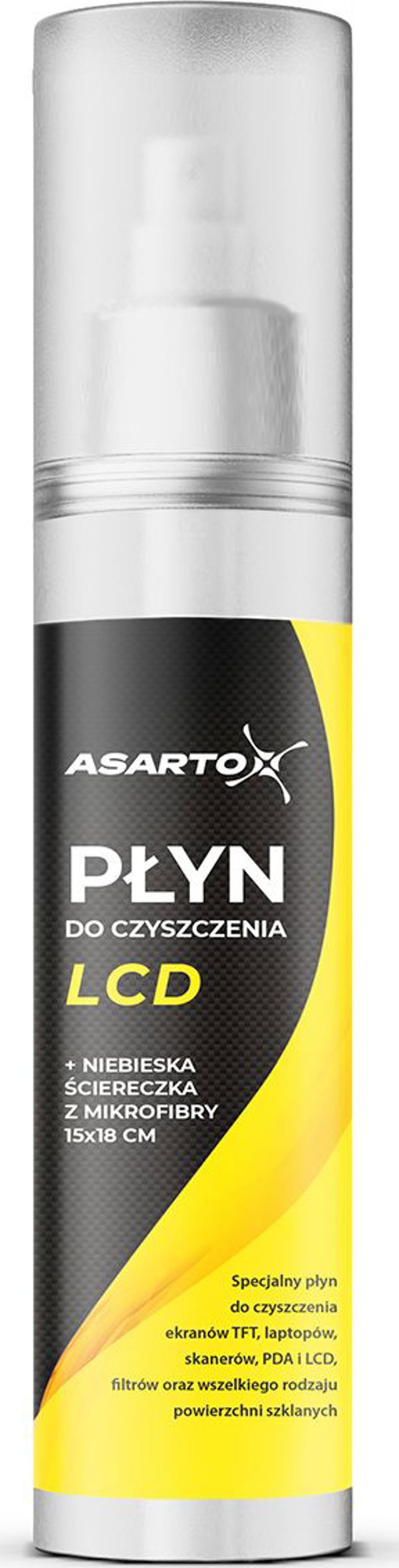 Asarto Υγρό Καθαρισμού Οθονών LCD 125ml με Πανί Μικροϊνών (AS-AC106)