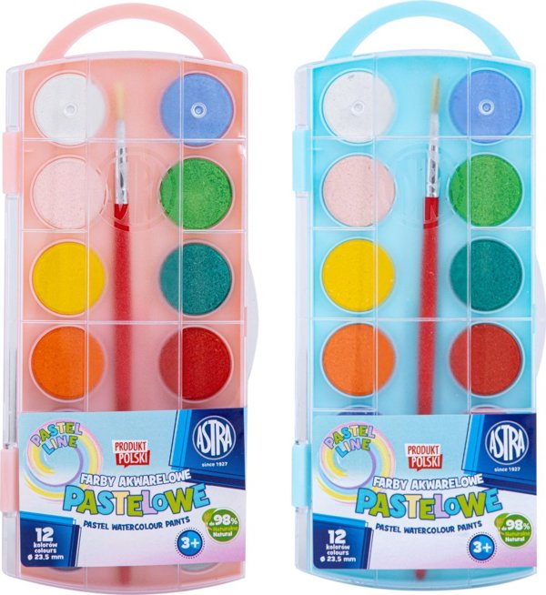 Ακουαρέλα Astra Pastel 23,5mm 12col + πινέλο ASTRA