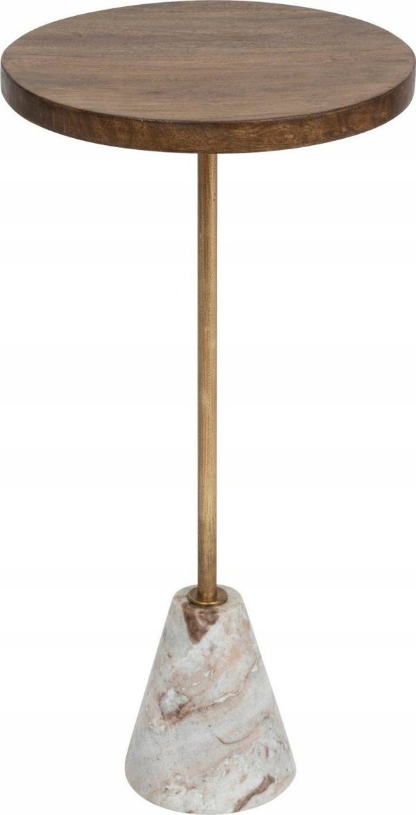 Atmosphera Stolik kawowy marmur i drewno, Ø 35,5 cm