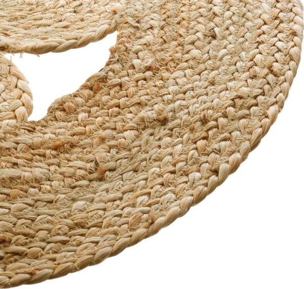 Atmosphera Στρογγυλό Χαλί Lace από Γιούτα, Φυσικό Χρώμα, 80 εκ.