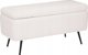 Atmosphera Pouffe με αποθηκευτικό χώρο, επενδεδυμένο με εφέ boucle, 100 x 40 x 48,5 cm