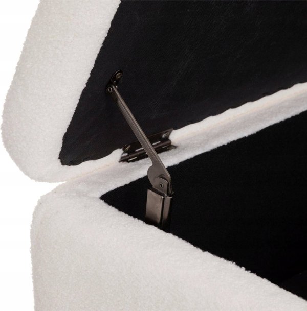 Atmosphera Pouffe με αποθηκευτικό χώρο, επενδεδυμένο με εφέ boucle, 100 x 40 x 48,5 cm