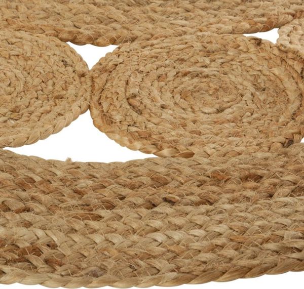 Atmosphera Στρογγυλό Χαλί Lace από Τζούτι, Φυσικό Χρώμα, Διάμετρος 120 εκ.