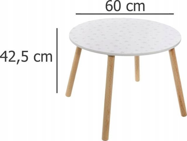Atmosphera Παιδικό τραπέζι, λευκό με αστέρια, Ø 60 cm