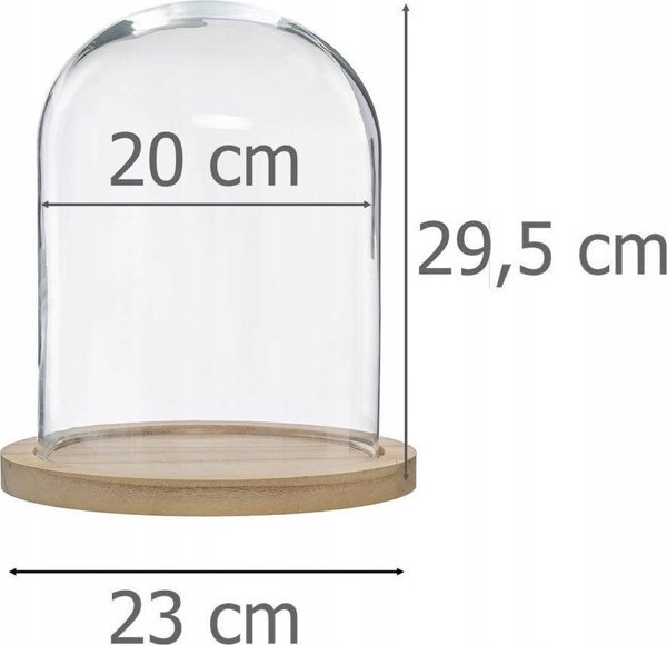 Γυάλινος θόλος, Ø 24 cm, σε ξύλινη βάση ATMOSPHERA