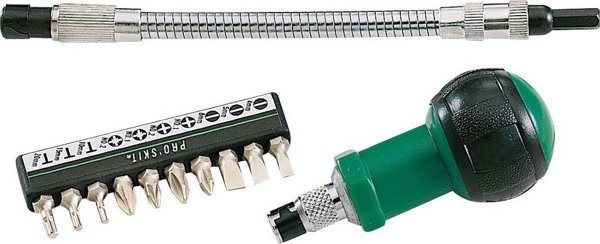 Εύκαμπτο κατσαβίδι με 10 τεμάχια κεφαλών Pro'sKit