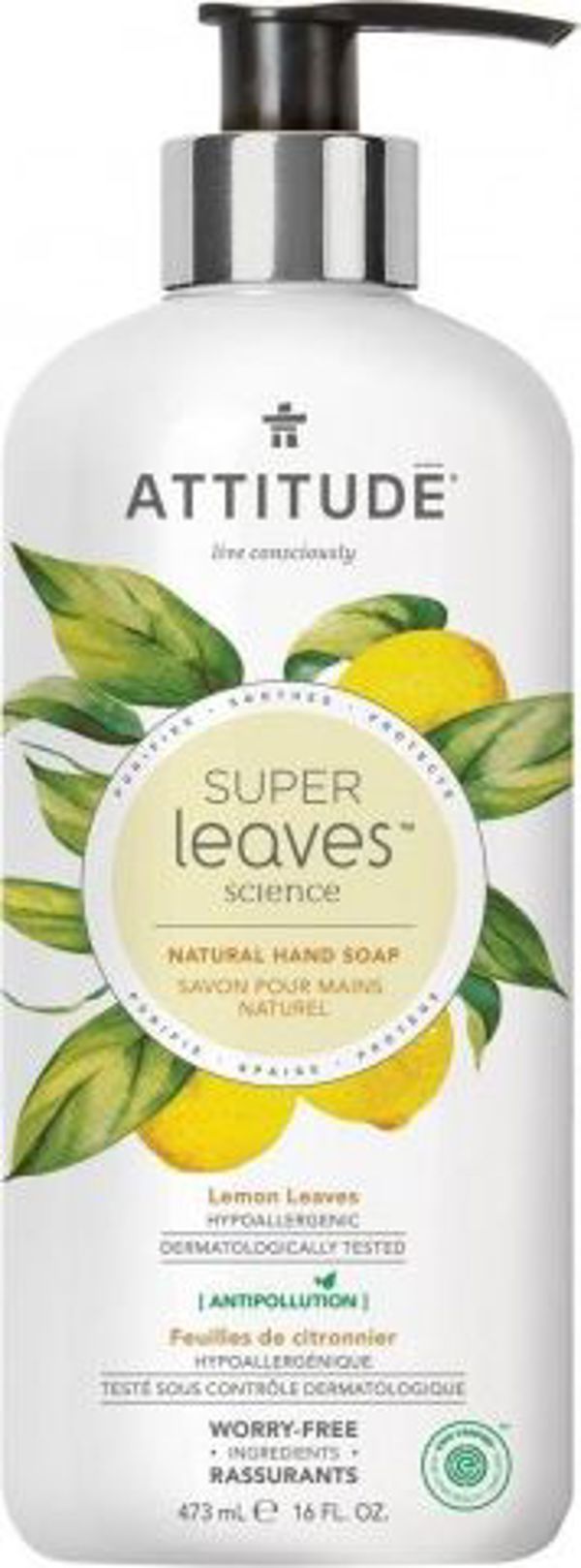 Attitude Super Leaves Υγρό Σαπούνι Χεριών Φύλλα Λάιμ, Φυσική Σύνθεση, 473ml