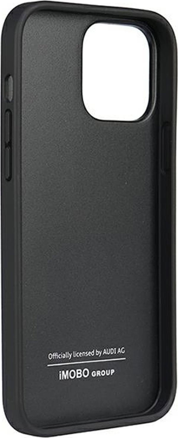 Audi Audi γνήσιο δέρμα iPhone 13 Pro Max 6,7" μαύρη/μαύρη σκληρή θήκη AU-TPUPCIP13PM-Q8/D1-BK