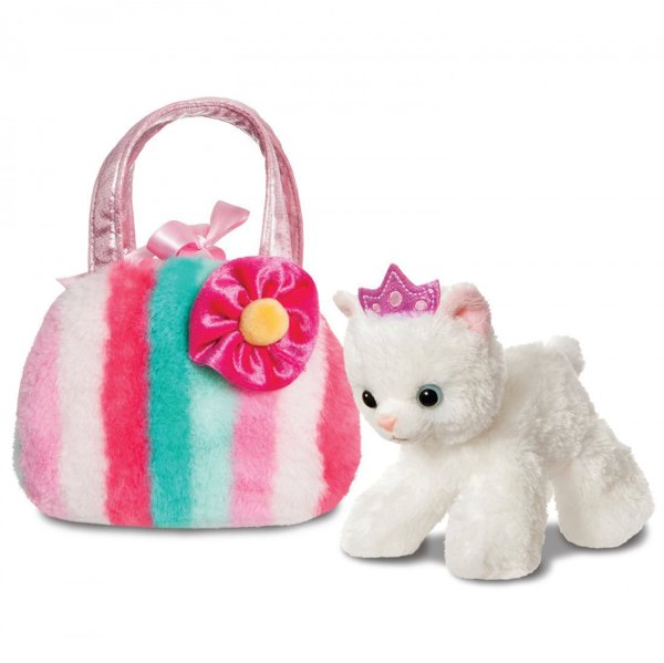 AURORA Fancy Pals Soft toy Cat in a bag, 20 cm