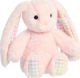 AURORA Rainbow Gingham Bunnies Plush Pink Bunny, 18 cm