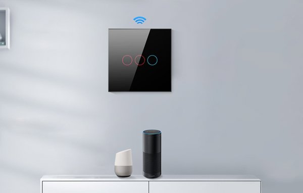Διακόπτης Αφής Φωτισμού ZigBee Avatto LZTS02-EU-B3 Τριπλός Χωρίς Ουδέτερο TUYA (μαύρο)