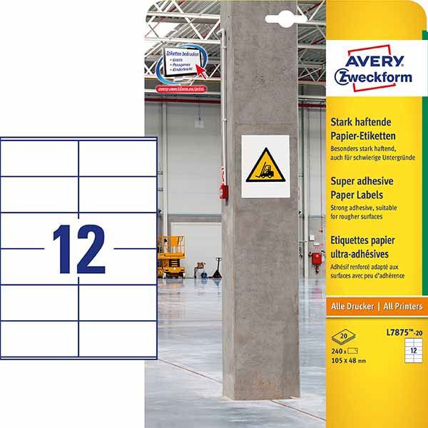 Avery Zweckform ETYK.ZF L7875-20 PAPIER DO TRUDNYCH POW