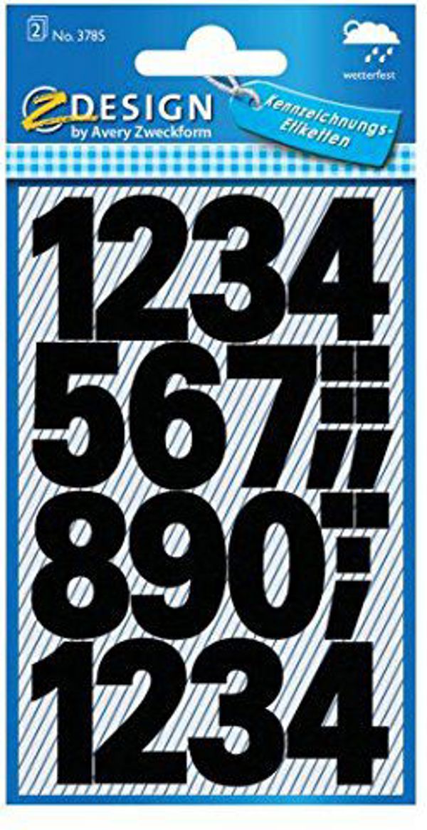 Αvery Zweckform Αυτοκόλλητα μαύροι αριθμοί (151982)