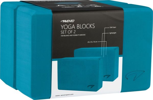 Avento Μπλοκ Γιόγκα Yoga Block για Ισορροπία και Ευελιξία, Μπλε, 23x15x7.5cm