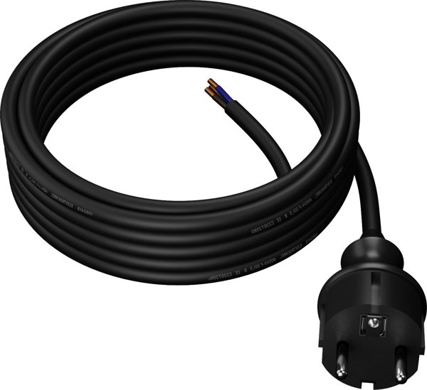 AWTools Καλώδιο Σύνδεσης H05VV-F 5m 2x1.0mm, Μαύρο, 16A, IP44