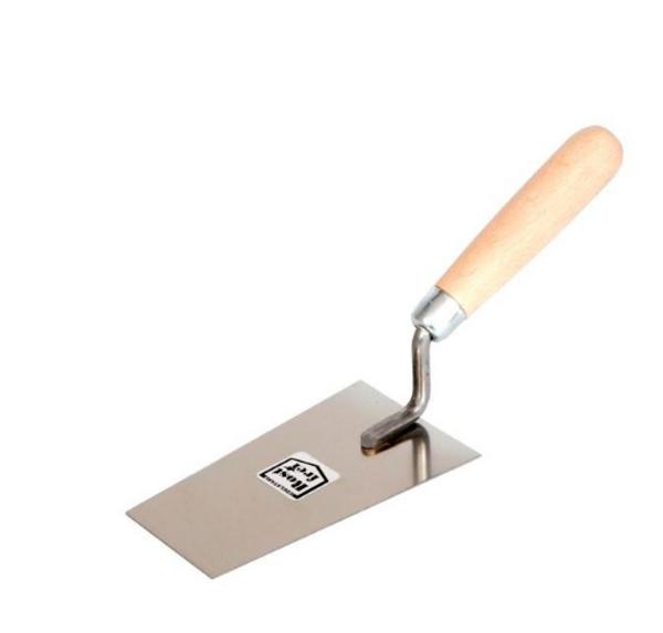 AWTools Τριγωνική σπάτουλα ανοξείδωτη 160mm ξύλινη λαβή AW30253