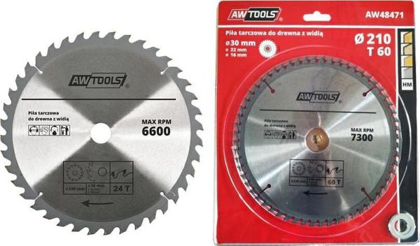 Δισκοπρίονο AWTools με Δόντια Βιδίου 150x22mm 30z, Δίσκος Κοπής από Καρβίδιο Βολφραμίου HM για Ξύλο, AW484551