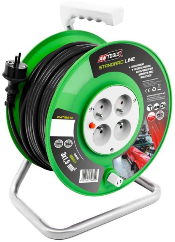 AWTools Καρούλι επέκτασης 25m 3x1,5mm 16A 3680W