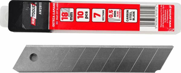 AWTools Ανταλλακτικές Σπαστές Λεπίδες 18mm, 10τμχ, από Ανθρακούχο Χάλυβα - AW29111