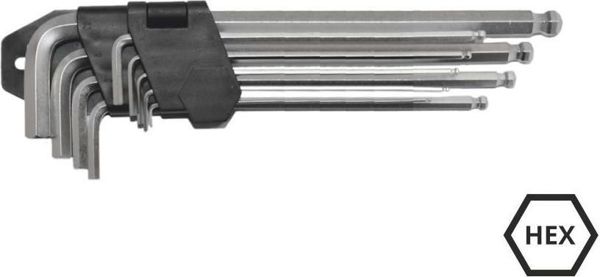 AWTools Σετ κλειδιών Allen τύπου L 1,5-10mm με μπίλια 9τμχ. (AW40529)