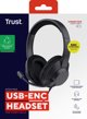Trust Ayda Max USB Headset με Μικρόφωνο ENC - Μαύρο