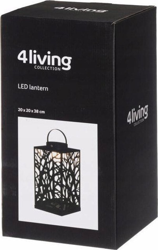 4Living Διάτρητο Φανάρι LED 38εκ. Μεταλλικό Διακοσμητικό Φωτιστικό