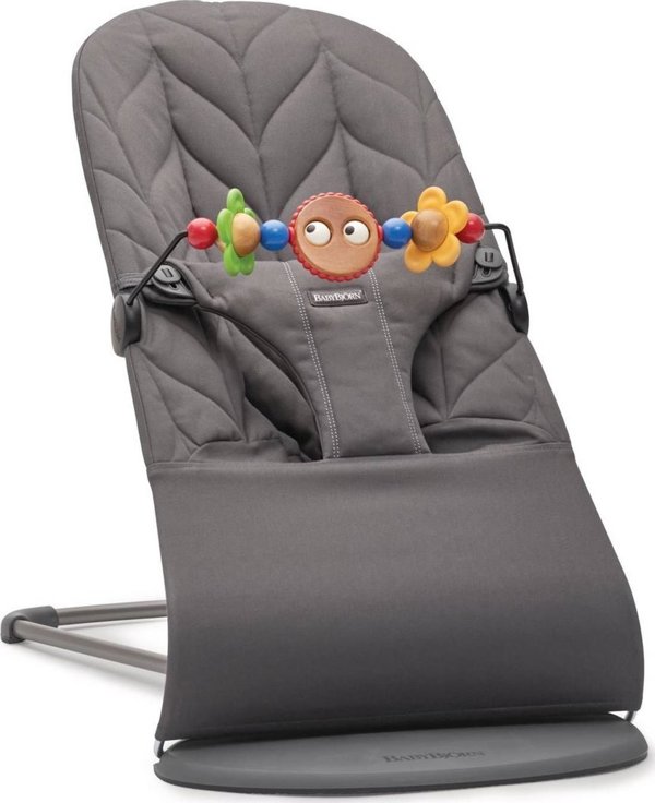 BabyBjorn BABYBJORN bouncer BLISS Βαμβάκι + ξύλινο παιχνίδι, ανθρακί, 606126 14235768 7317686061267