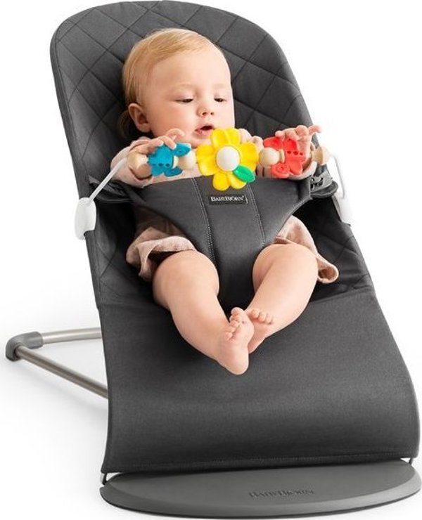 BabyBjorn BABYBJORN bouncer BLISS, woven, Antracite + woden toy, 606121