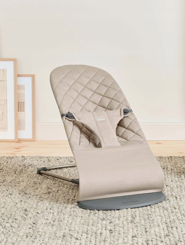 BABYBJORN bouncer BLISS Woven Classic Quilt, sand grey, 006217