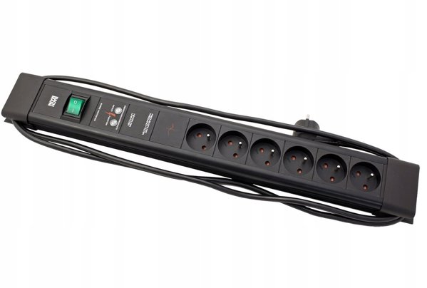 BACHMANN CONNECTUS 6xUTE, 1xGVS 1xswitch 2.0m CEE7/7 Czarny
