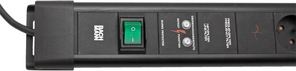 BACHMANN CONNECTUS 6xUTE, 1xGVS 1xswitch 2.0m CEE7/7 Czarny