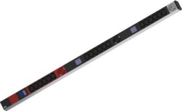 Bachmann BACHMANN BN0500 19 PDU 1HE 18xC13 3x γειωμένη πρίζα, μέτρηση ισχύος, σύνδεση CEE 3x 16A, κόκκινο