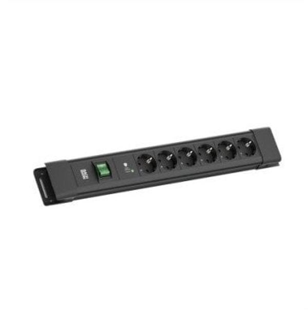 BACHMANN CONNECTUS 6xCEE7/3, 1xSPD-Plus 1xswitch 2.0m CEE7/7 Czarny