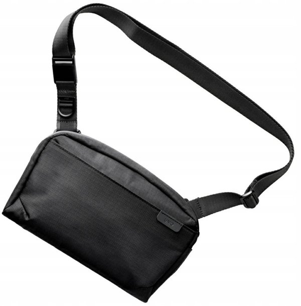 UNIQ Arden Sling Bag 2L, Αδιάβροχη Τσάντα Ώμου από Ανακυκλωμένο Ύφασμα με Αντικλοπτικό Κλείδωμα, Μαύρο
