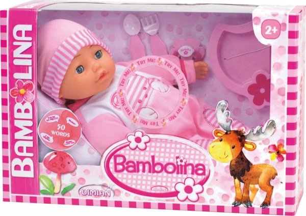 Bambolina BAMBOLINA μιλώντας κούκλα Jasmine (EE 50 λέξεις), BD358EE