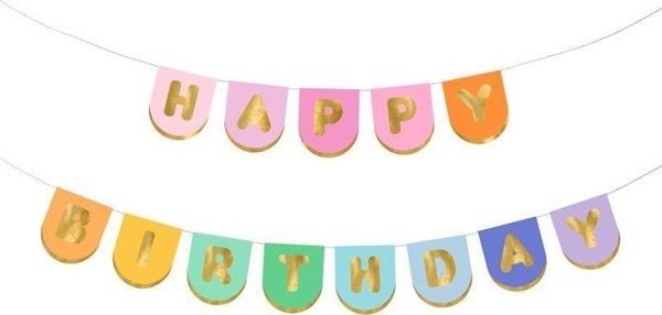 Χάρτινο πανό Happy Birthday mix 163x12cm