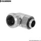 Προσαρμογέας Barrow Barrow Multi-Link Σύνδεση 90 Μοίρες G1/4 Ίντσας AG σε 14mm AD Hardtube - περιστρεφόμενος, ασημί