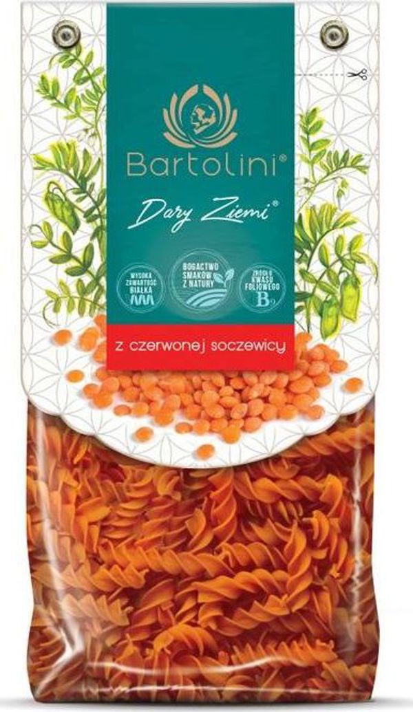 Bartolini Ζυμαρικά από Κόκκινες Φακές, Βίδες, Πλούσια σε Πρωτεΐνη, 250g