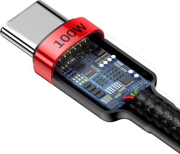Baseus cable Cafule PD USB-C - USB-C 2,0 m 5A red-black 100W