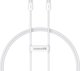Καλώδιο USB Baseus USB-C - USB-C 1 m Λευκό (6932172648800)