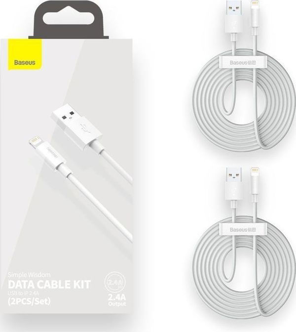 Baseus Wisdom Regular USB to Lightning Cable Λευκό 1.5m (TZCALZJ-02) (BASTZCALZJ02)